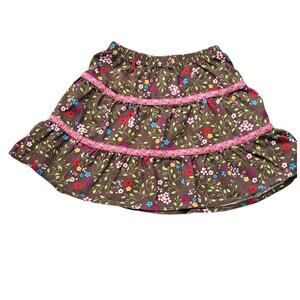 Hanna Andersson Girls Brown Floral Skirt Size 4 100